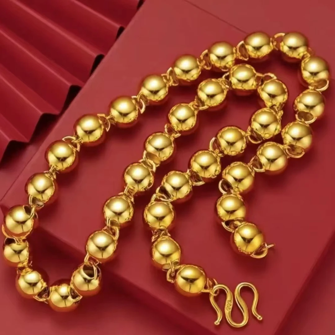 合金项链 合金项链 【 圆珠项链】时尚经典气质金色光面百搭光珠款