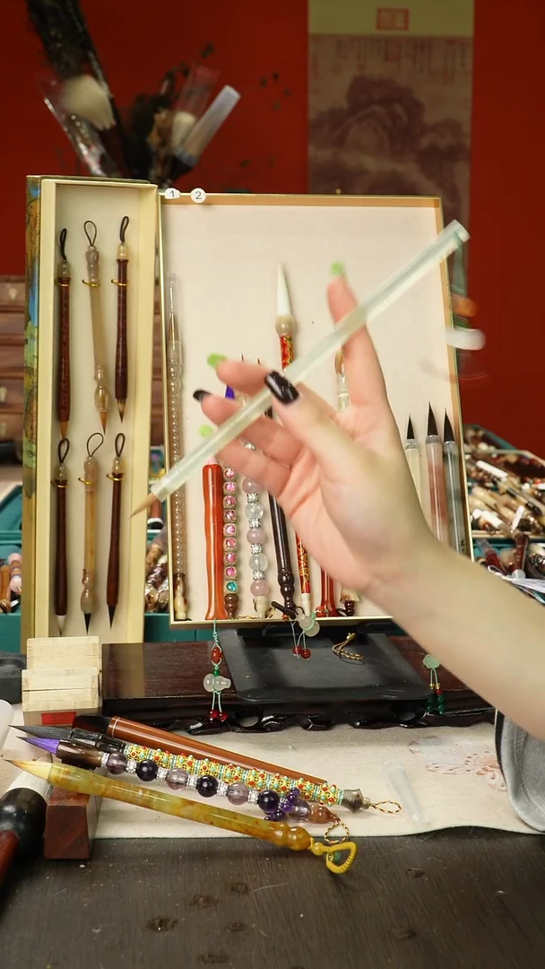 孤品高货毛笔链接 清水试笔 蘸墨不退