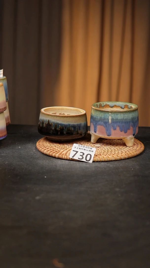 【闪购商品】瓷片730泥泥手工花盆