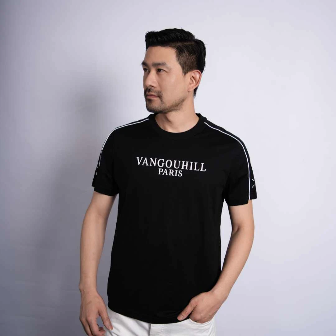 欧货潮牌个性简约修身短袖T恤男士2025夏季新款字母印花百搭半袖t