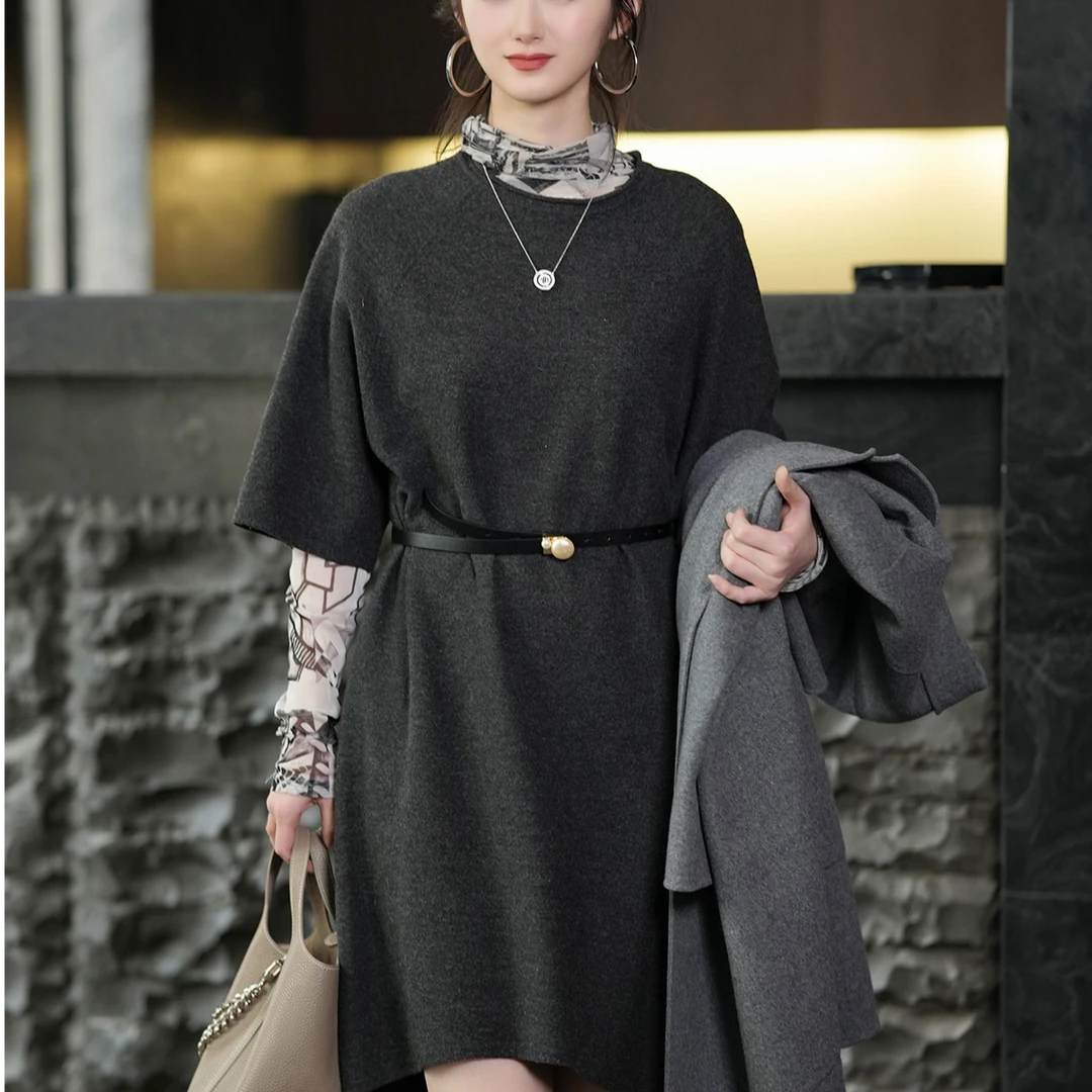 AMASS/阿玛施【新品上新】时尚简约宽松纯色羊毛针织连衣裙5599027