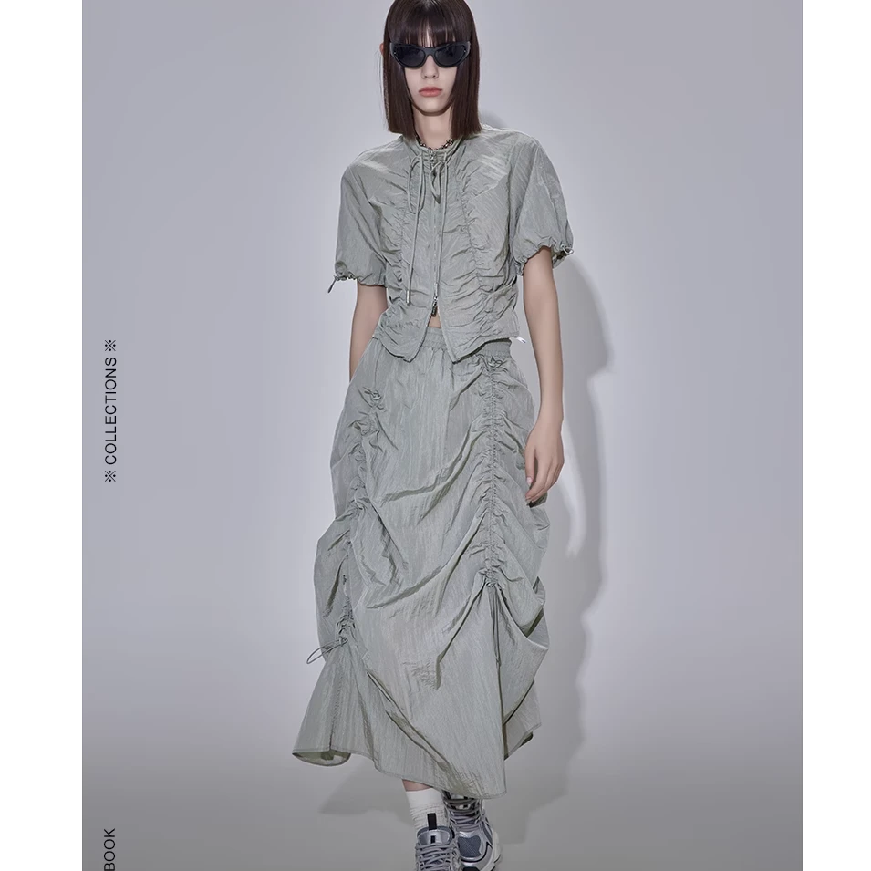 APL新品抽绳触肤舒适柔软中长半裙1G0155