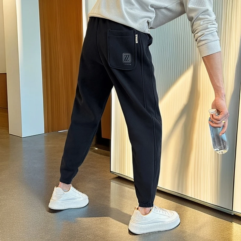 春秋季新款卫裤男修身束脚休闲裤ins潮牌潮流百搭长裤痞帅哈伦裤