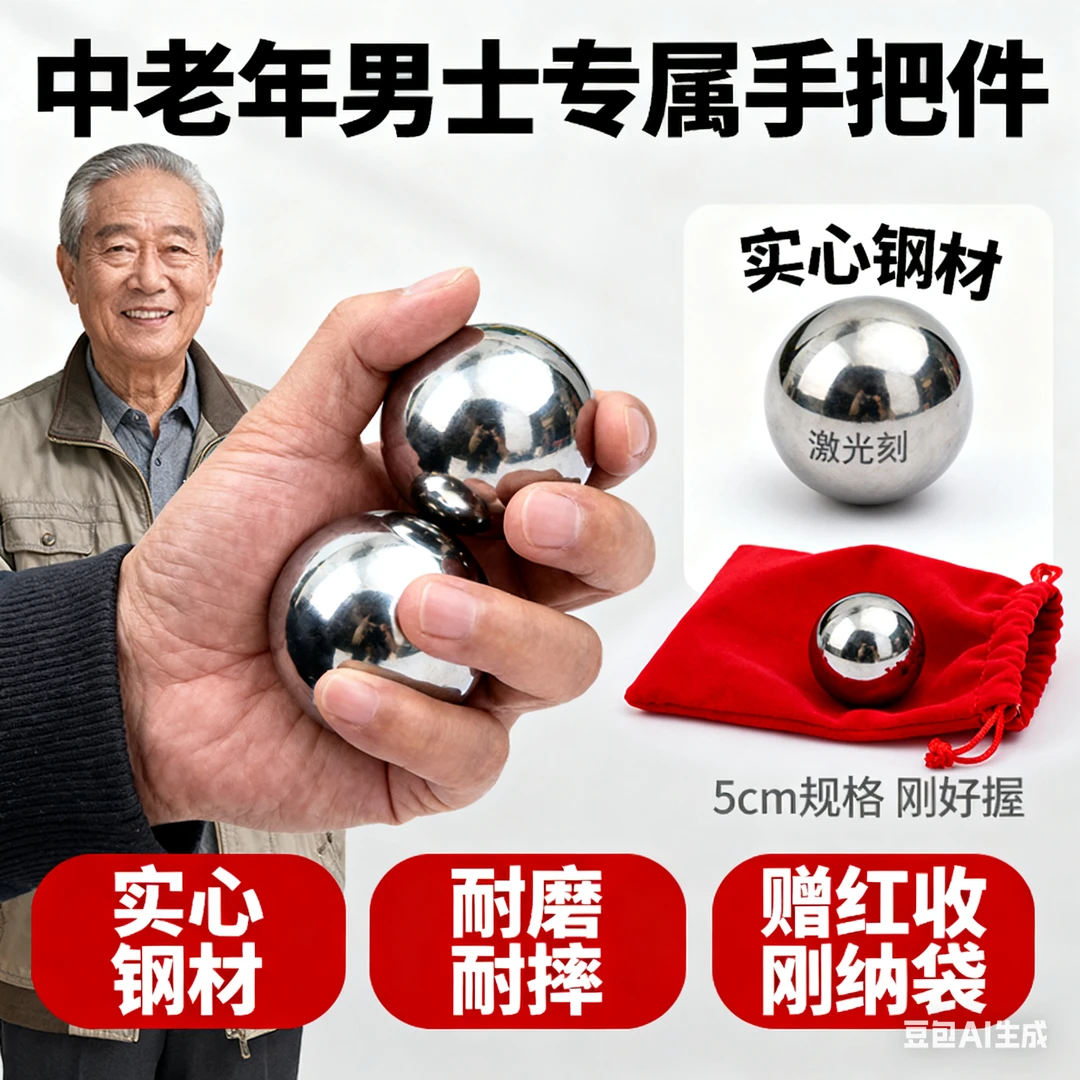 文玩健身球升级实心钢材手转球耐磨耐摔中老年人锻炼手腕