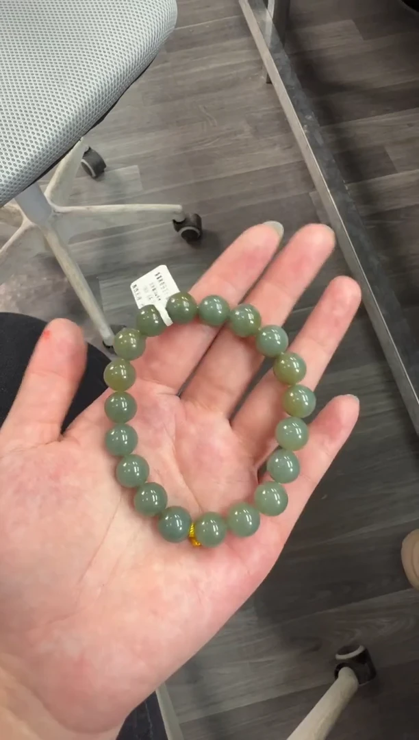 未镶嵌手链和田玉且末蓝卡10 手串