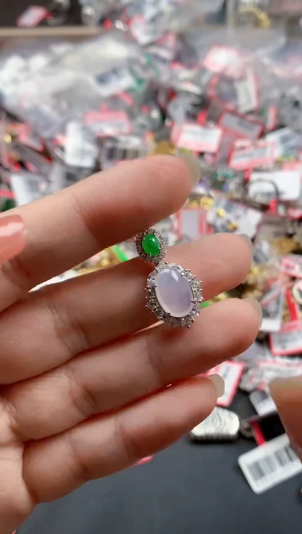 银S925镶嵌戒指翡翠天然A货缅甸翡翠