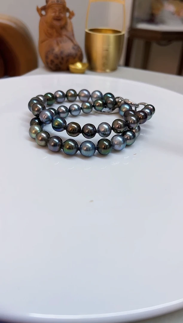 银S925镶嵌颈饰海水珍珠8-11mm