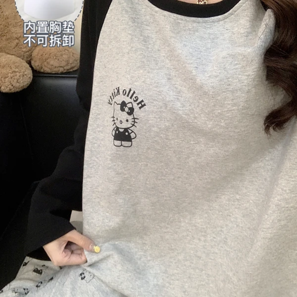 女大睡衣女款爆款2025新款高颜值春秋可外穿长袖带胸垫家居服套装