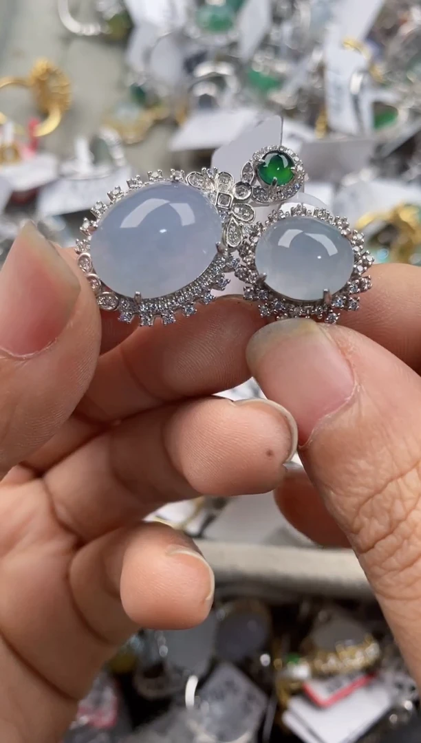 银S925镶嵌戒指翡翠3333----6