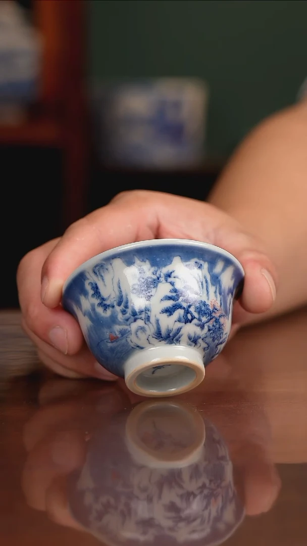 景琳藏青花山水主人杯
