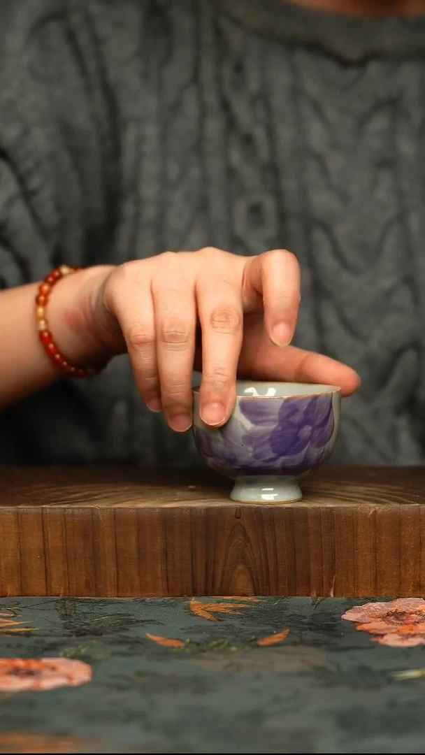 杯釉下彩手工手绘同款陶器