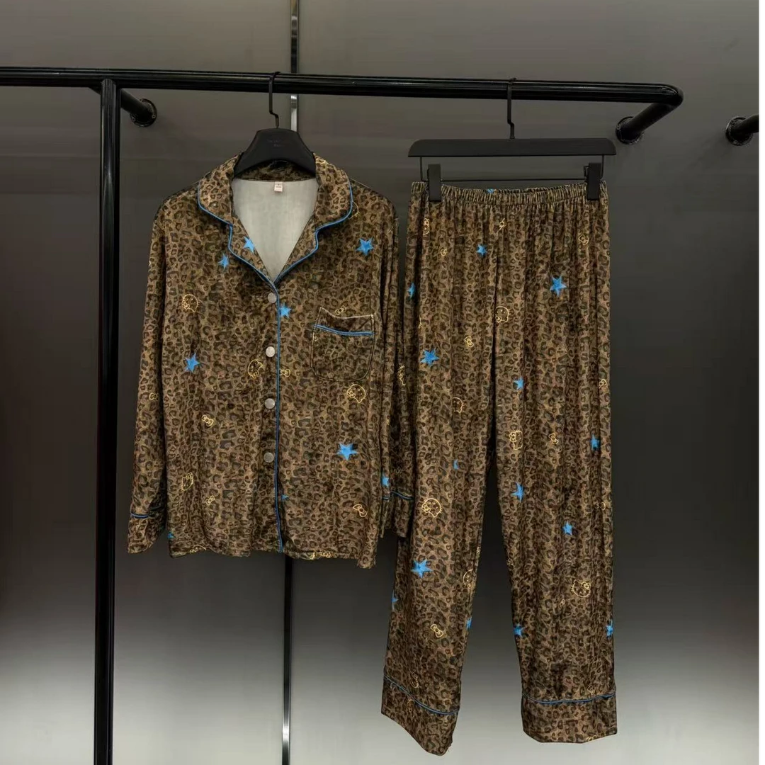 【巧克力小豹-金丝绒】秋冬款小众设计高级感金丝绒长袖居家服睡衣