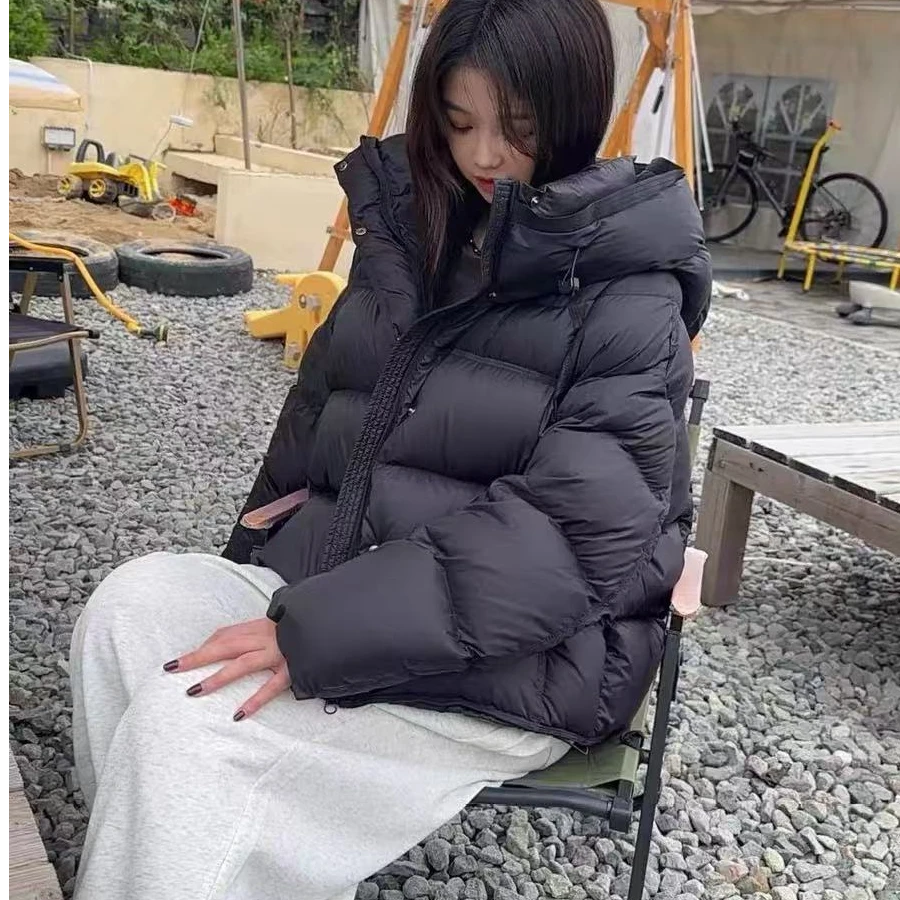 2025新款泡芙短款连帽新国标90白鸭绒女装羽绒服外套XY-2512