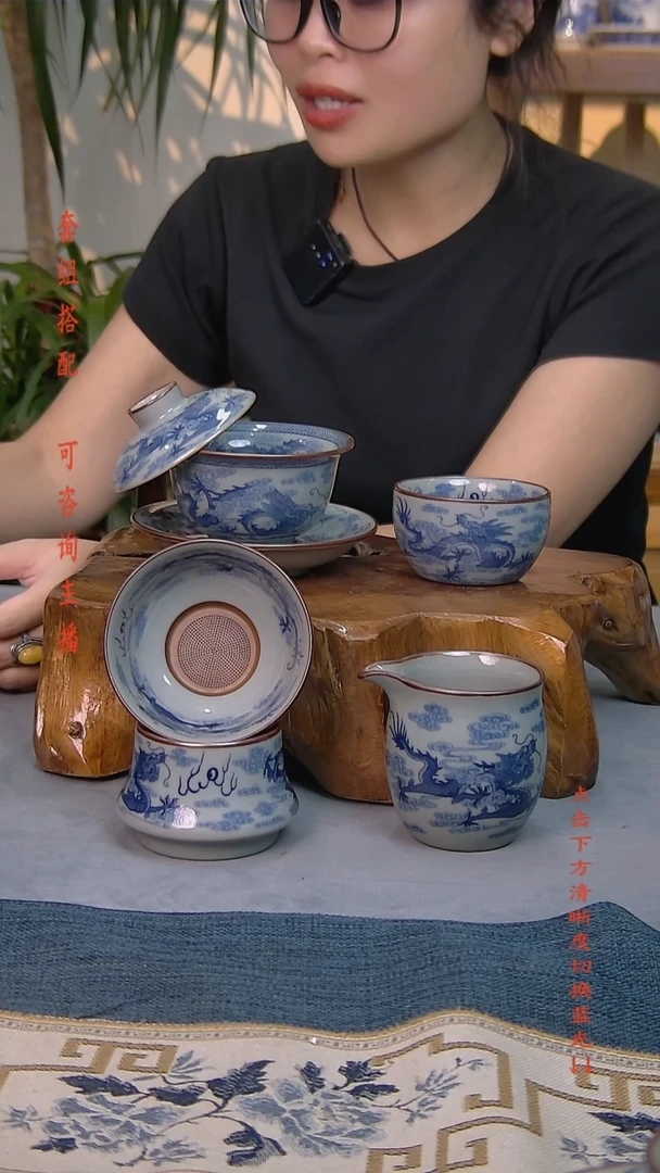 4件套陶瓷茶具老陶泥开片纹