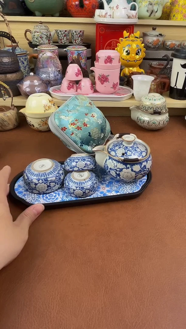 陶瓷茶具摆件旅行套组