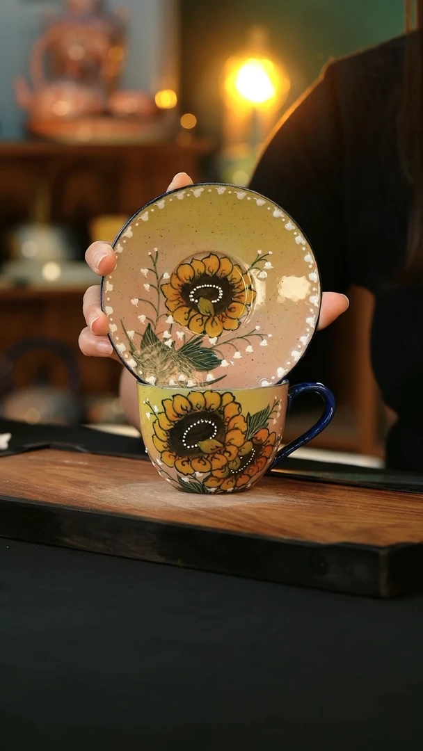 杯手绘心瓷陶瓷浮力