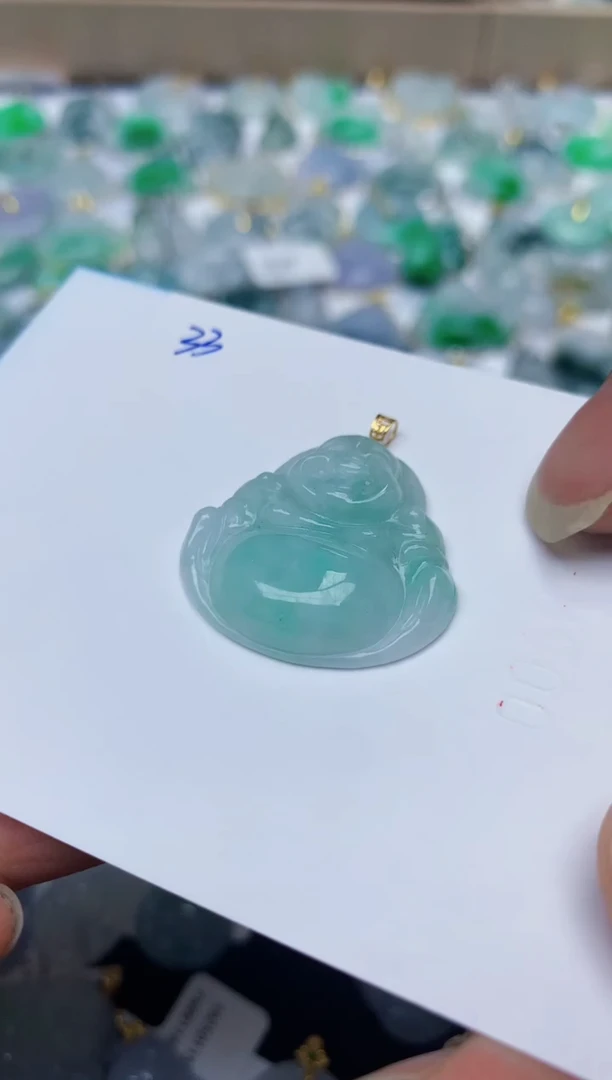 【闪购商品】翡翠颈饰18K金镶嵌天然翡翠A货