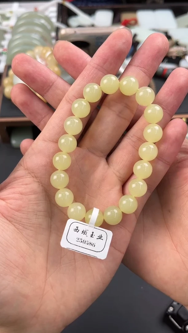 未镶嵌手串和田玉若羌黄口手串卡10微色差（勿拍）