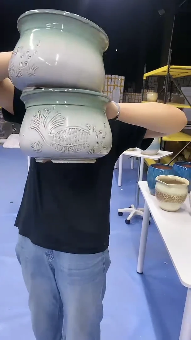 宜兴紫砂粗陶花盆