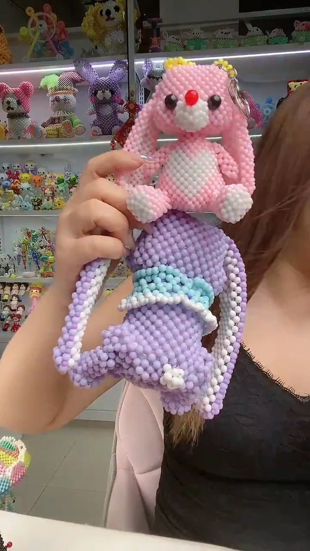 玻璃2071卡4糖果珠垂耳兔材料包1套紫色