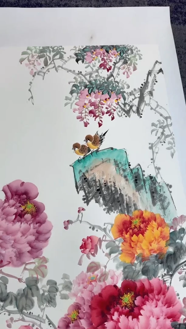 国画国画山水花鸟纯手绘