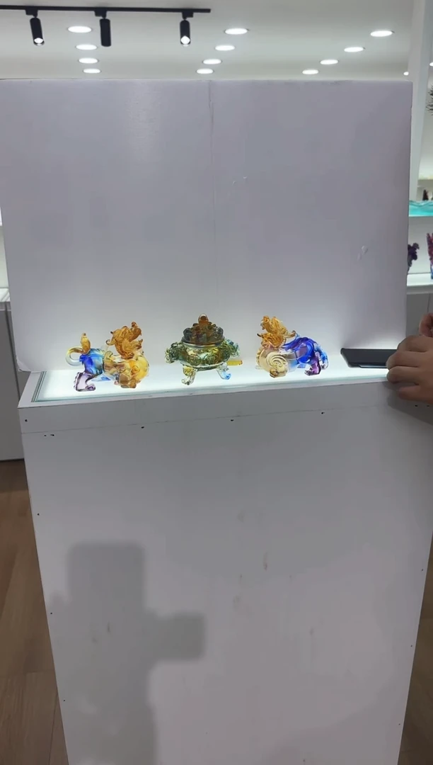 手工艺品琉璃古法琉璃貔貅一对+聚宝盆3件