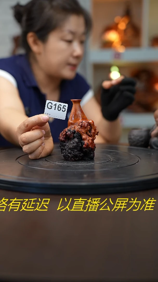 木木雕款港*云南黑果木花瓶