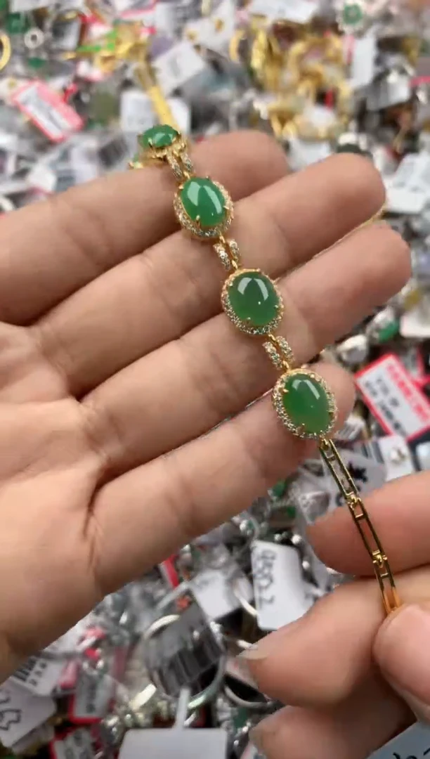 银S925镶嵌戒指翡翠444                7