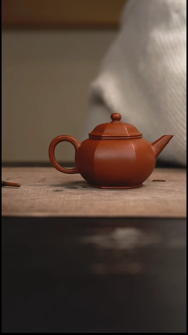 【闪购商品】紫砂茶壶六方水平壶红泥