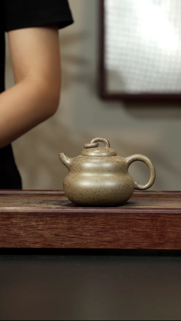 紫砂茶壶本绿柴烧 葫芦壶