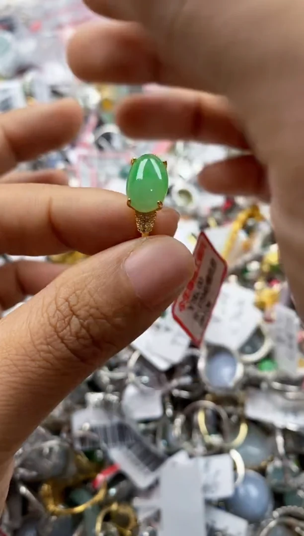 银S925镶嵌戒指翡翠111                5