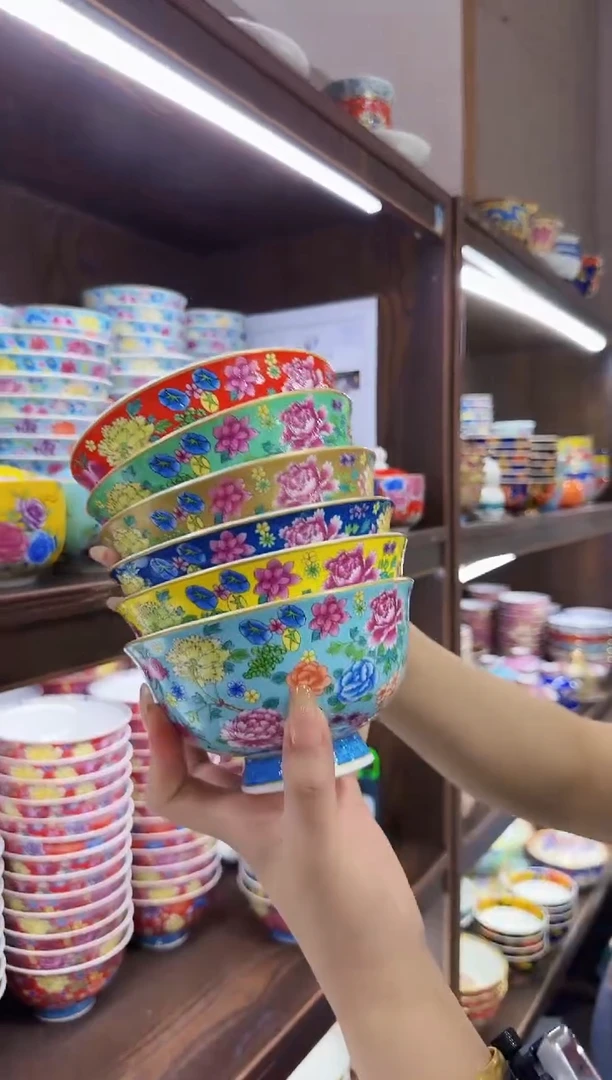 珐琅 5英寸饭碗6个景德镇餐具