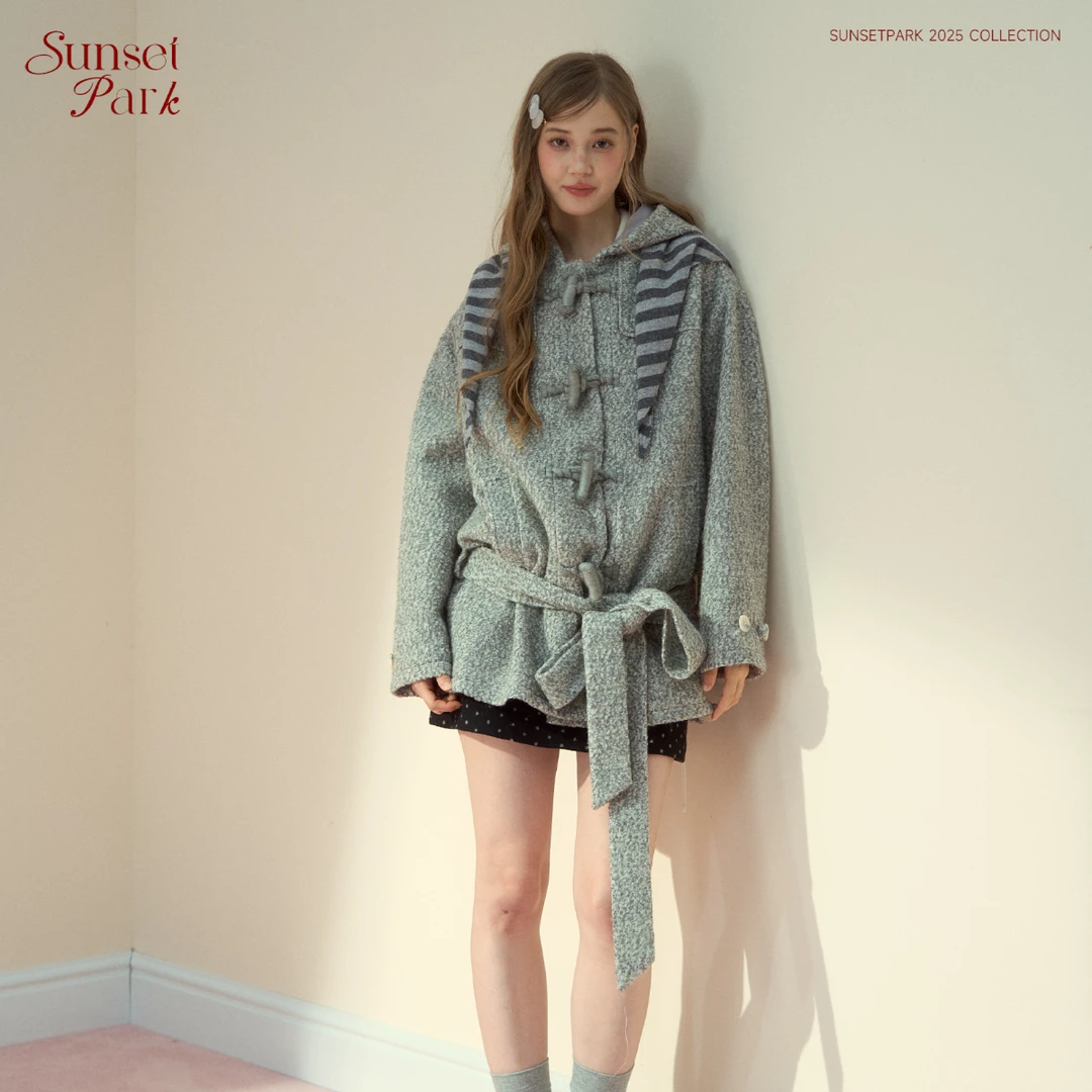 SunsetPark【9/25新款上新 】学院羊毛牛角扣外套