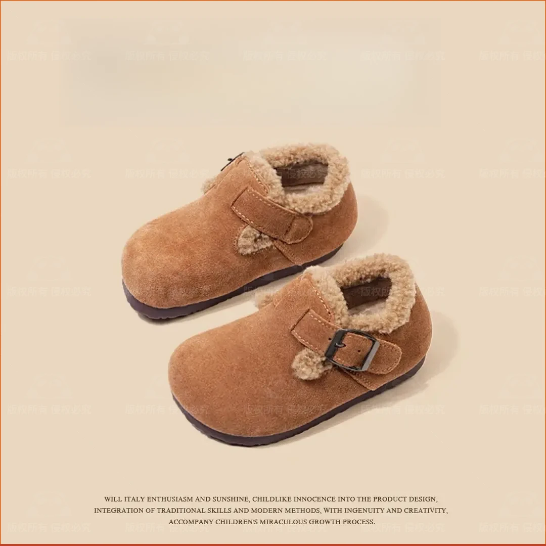 女童棉鞋加绒勃肯鞋2024冬季新款儿童防滑软底防滑保暖宝宝鞋防滑