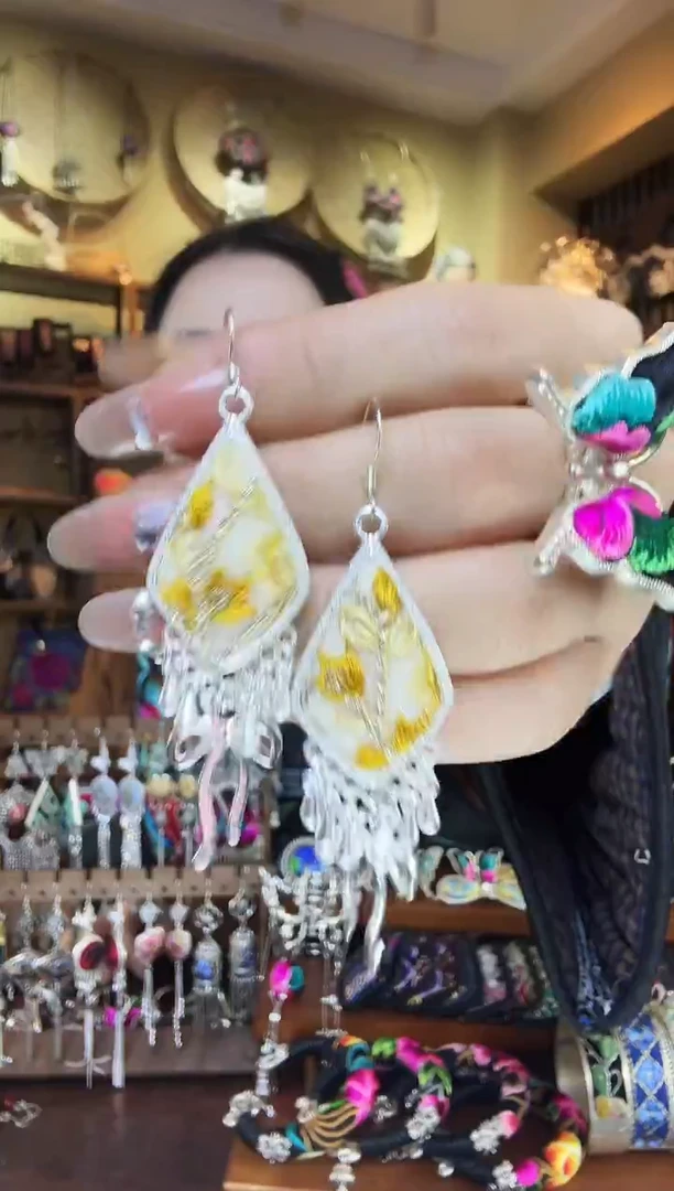 刺绣非遗刺绣民族风耳环