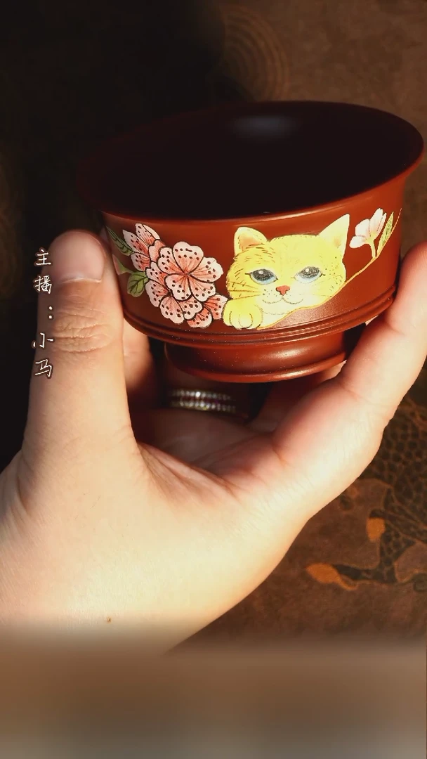 茶壶紫砂小猫主人杯