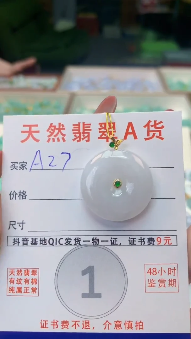颈饰未镶嵌翡翠天然A货翡翠挂件