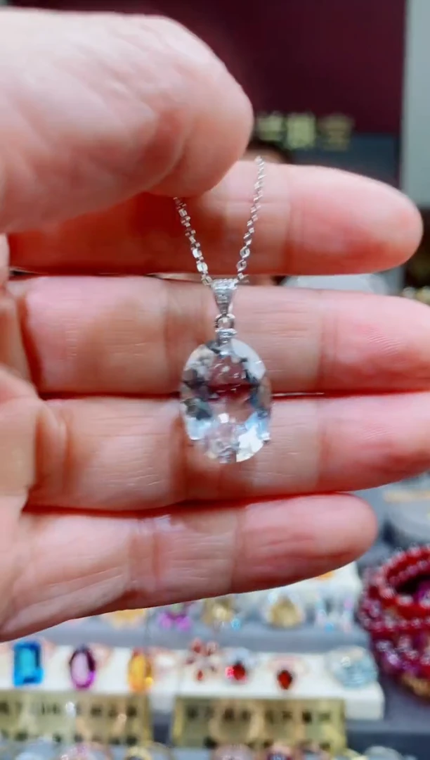 吊坠(赠链)银S925镶嵌水晶水晶吊坠
