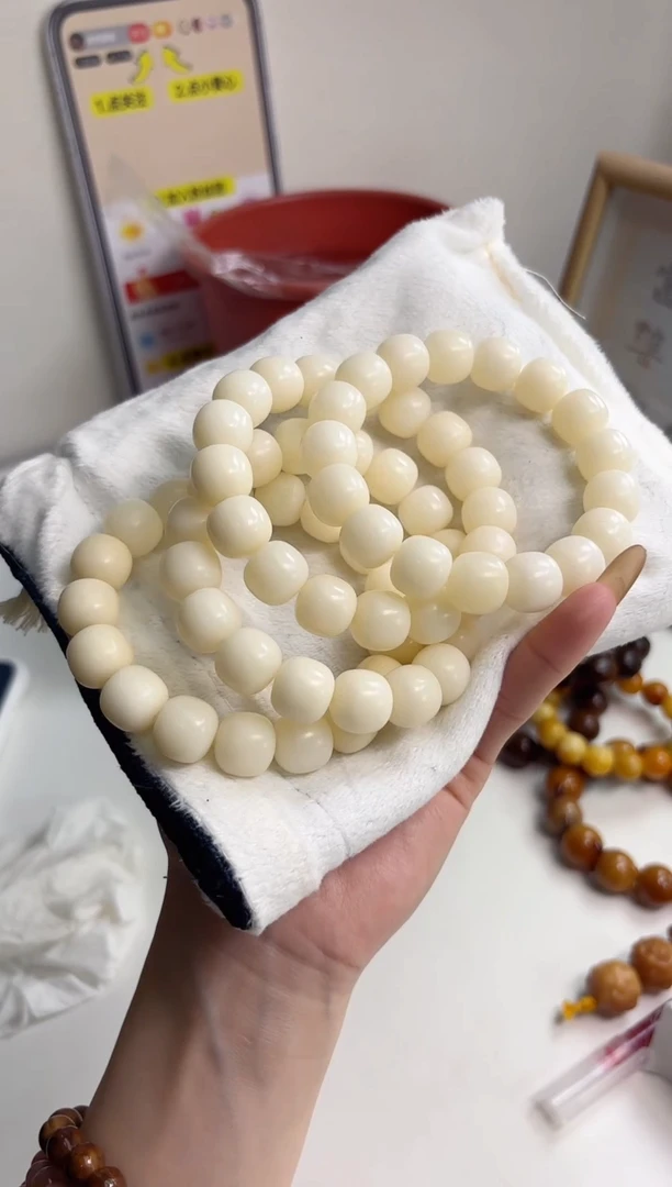 手串菩提根/象牙果沐l59糯米糍干磨桶珠13*14mm手串