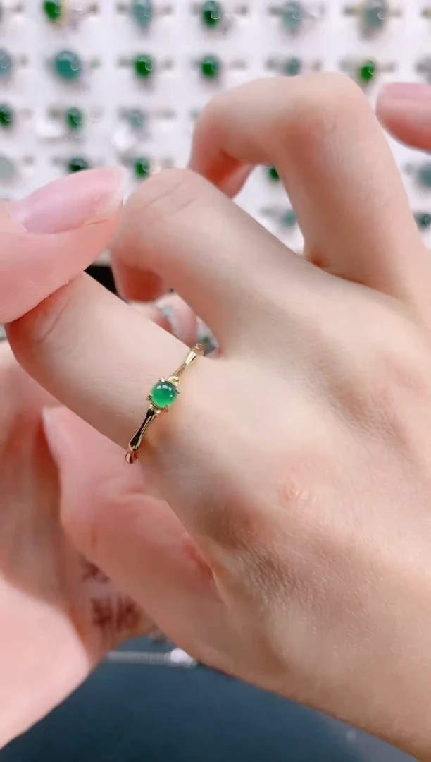 【闪购商品】翡翠戒指银S925镶嵌天然翡翠