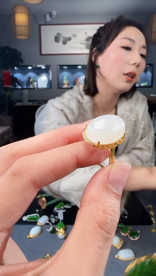 【闪购商品】和田玉戒指银S925镶嵌1