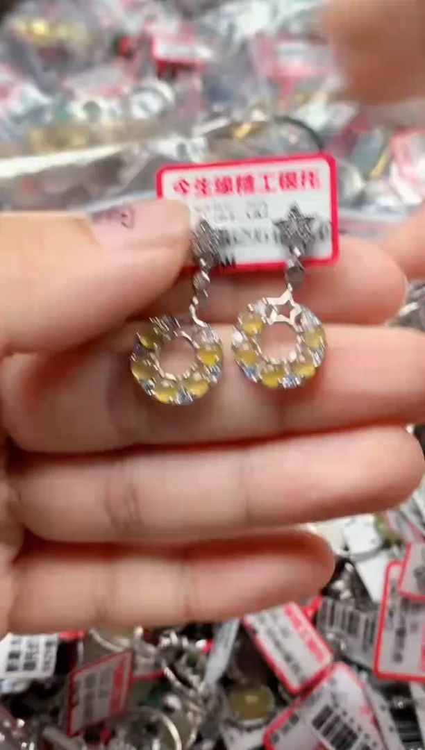银S925镶嵌戒指翡翠天然A货缅甸翡翠