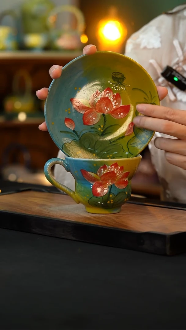 杯手绘心瓷陶瓷浮力