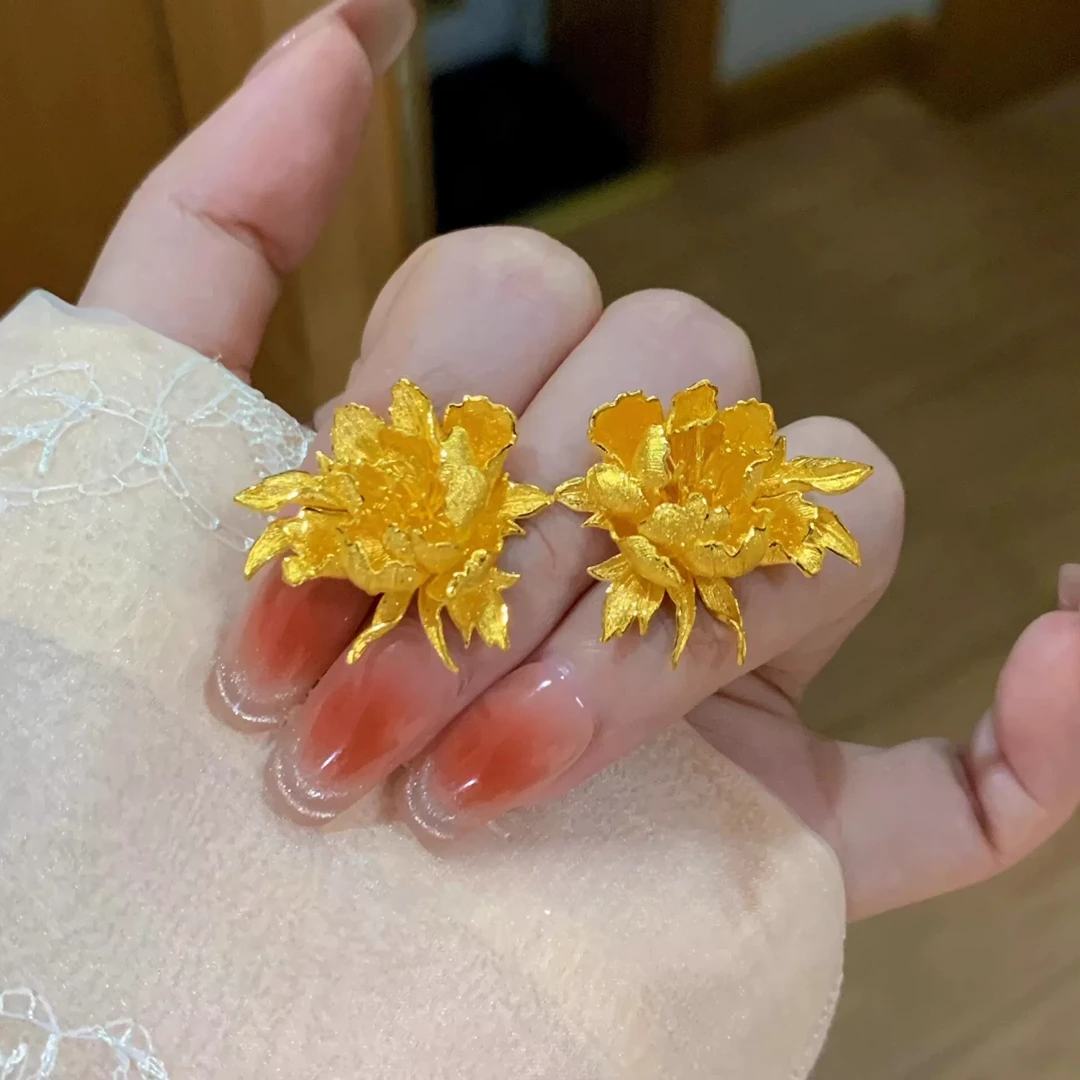 铜合金耳饰 【司凤花】古风小众仙女清新优雅温柔气质轻奢时尚百搭