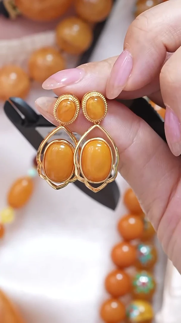 蜜蜡颈饰银S925镶嵌5694天然蜜蜡珠宝奇石云端妖孽全部保真