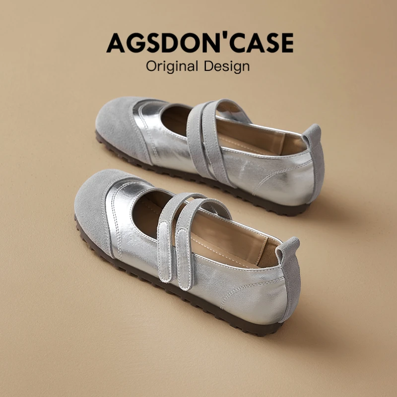 奥古狮登法式银色单鞋女2025新款夏季玛丽珍凉鞋包头大头勃肯鞋YY