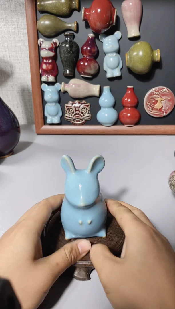 手工艺品钧瓷十二生肖鼠