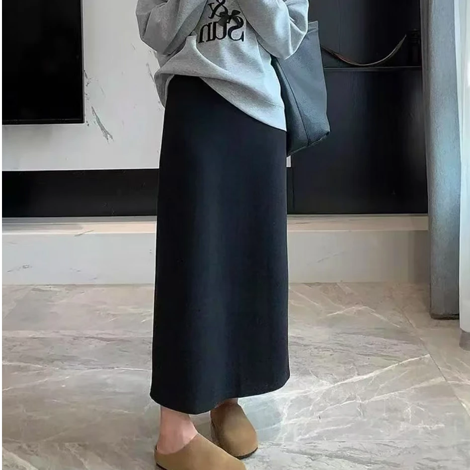 【小姨推荐】高个子毛呢半身裙女秋冬季新款气质高腰修身显瘦A字裙