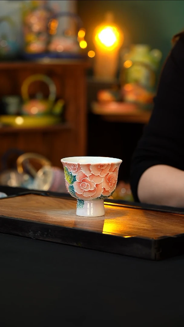 杯手绘心瓷陶瓷浮力