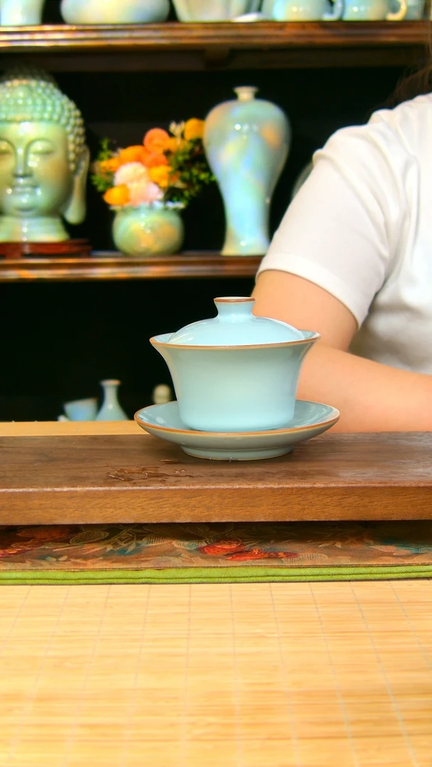 瓷片马蹄盖碗原矿天气不完美